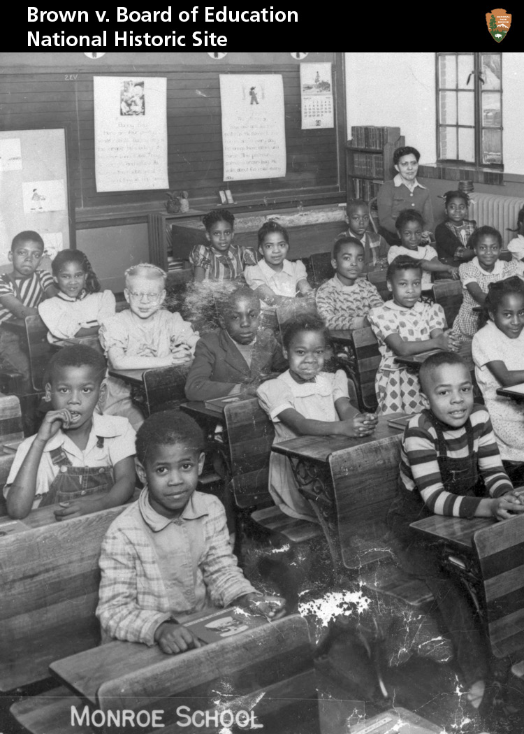 Historic photograph related to school segregation during the Brown v. Board of Education era.
