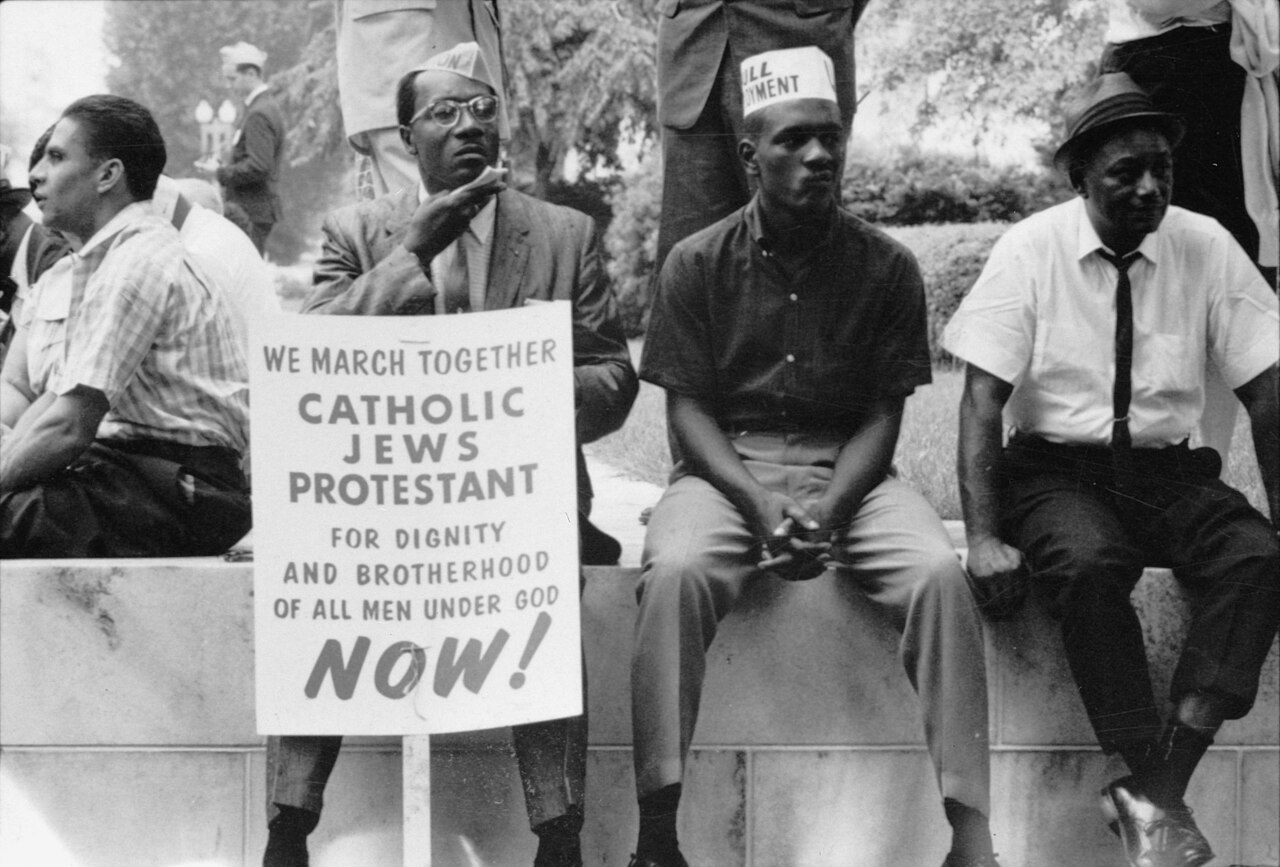 Marchers walking from Selma to Montgomery, Alabama in 1965 to demand voting rights.