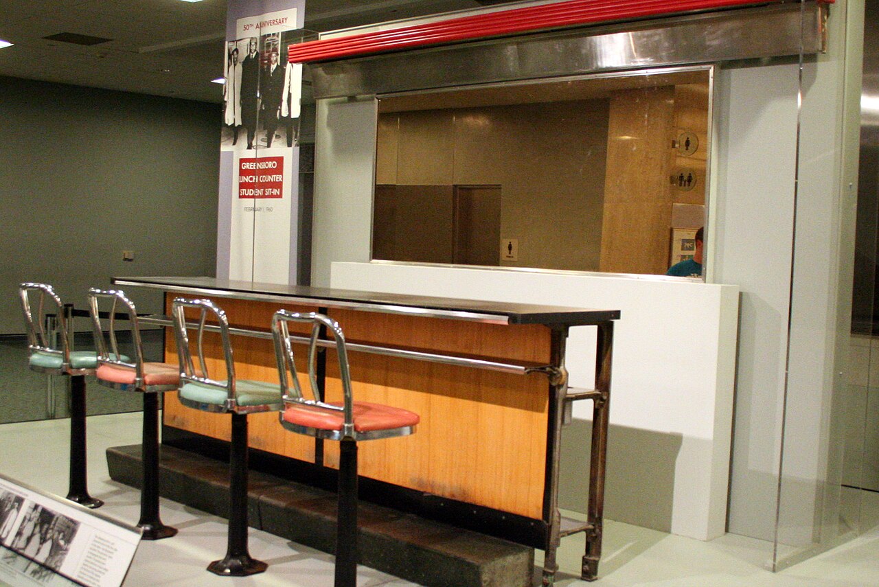 The original Greensboro, North Carolina lunch counter where the 1960 sit-ins took place.
